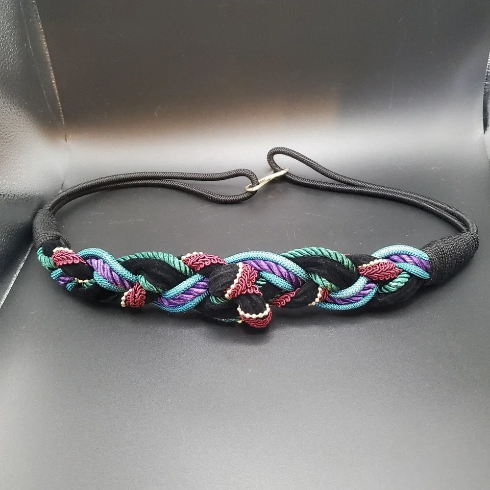 Vintage Colorful Braided Rope/ Cord Belt Size‎ M/L 33